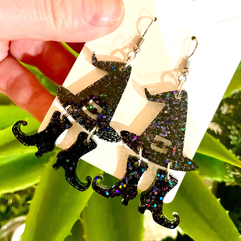 Witches Hat and Shoes Earrings